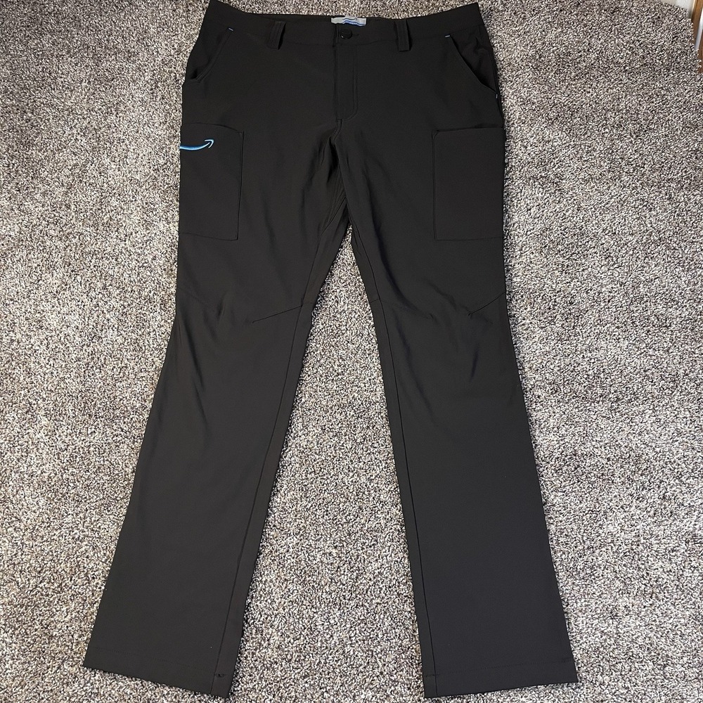 Amazon Pants Men's Size L 34-36 Black Luly Yang Cargo Stretch Workwear Uniform